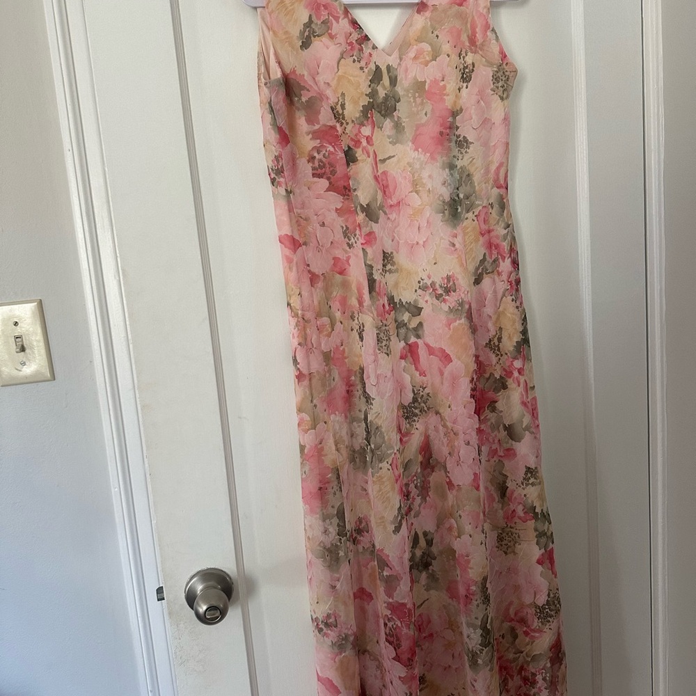 Vintage Coldwater Creek Pink Floral Maxi Dress - Picture 2 of 3